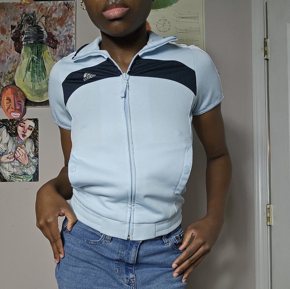Cropped mini addias zip up
